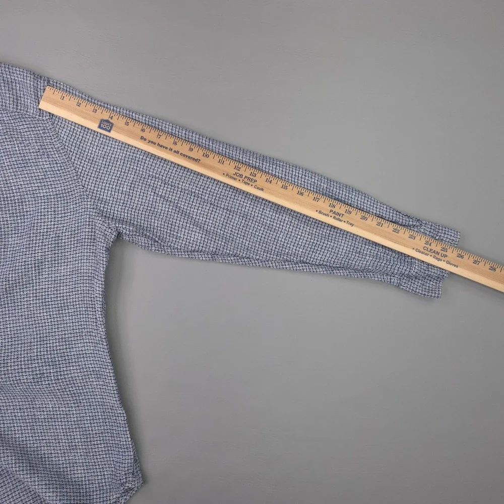 Banana Republic Shirt Mens Large Blue Camden Fit Linen Long Sleeve Button Down